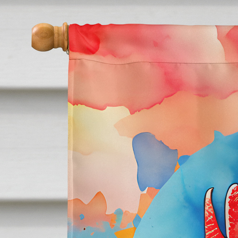 Hippie Animal Red Rooster House Flag