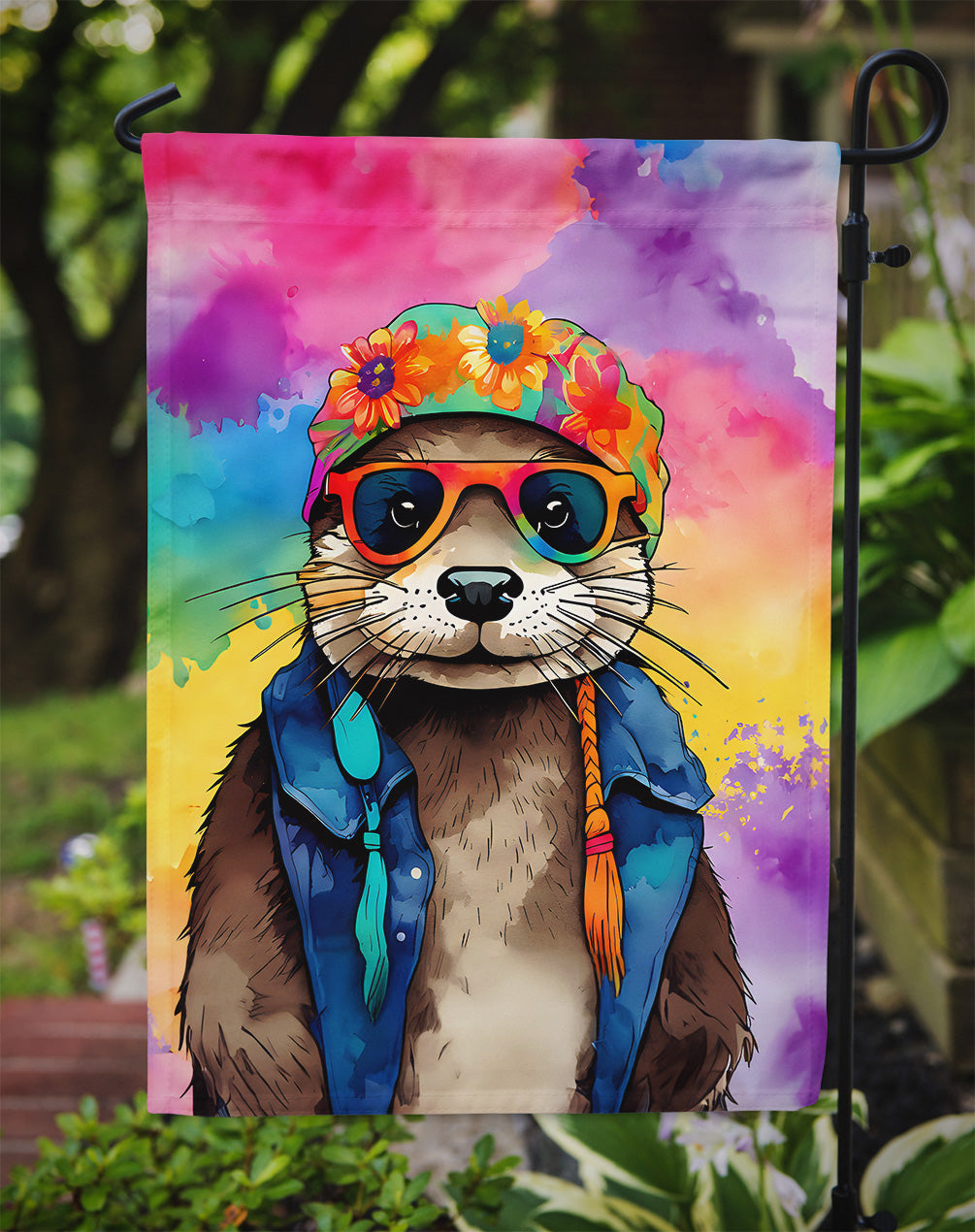 Hippie Animal Otter Garden Flag