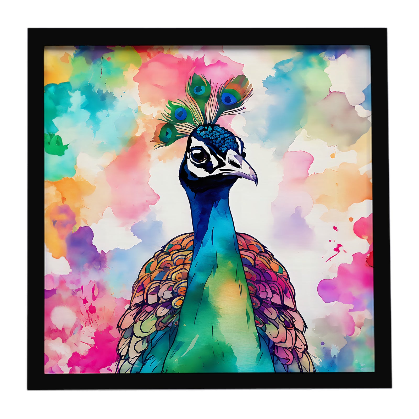 Caroline's Treasures Hippie Animal Peacock Framed Metal Print