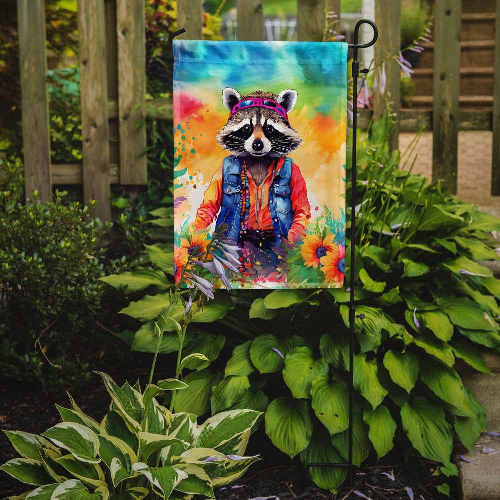 Caroline's Treasures Raccoon Garden Flag - Hippie Aniimals - Animal-Themed Yard Decor