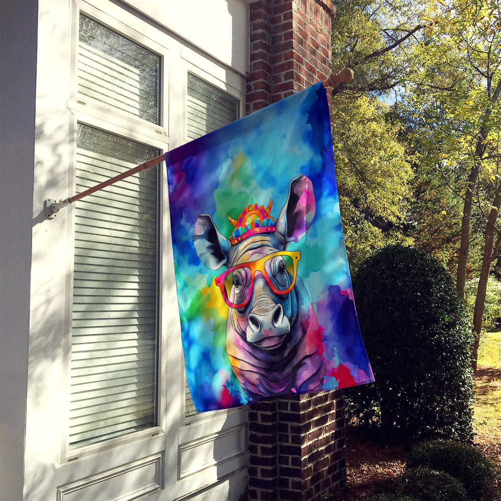 Caroline's Treasures Hippie Animal Rhinoceros House Flag