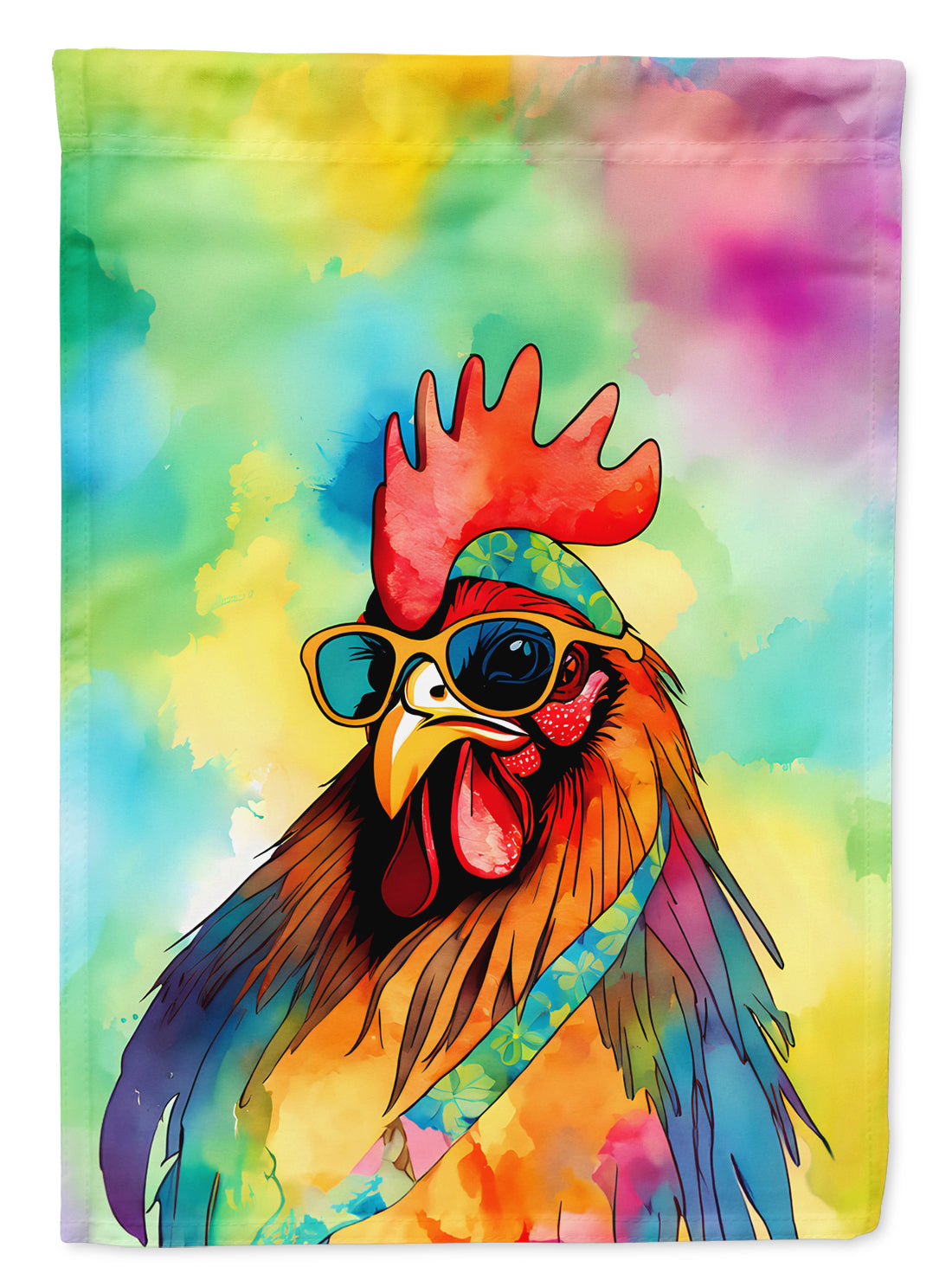 Buy this Hippie Animal Rooster Garden Flag