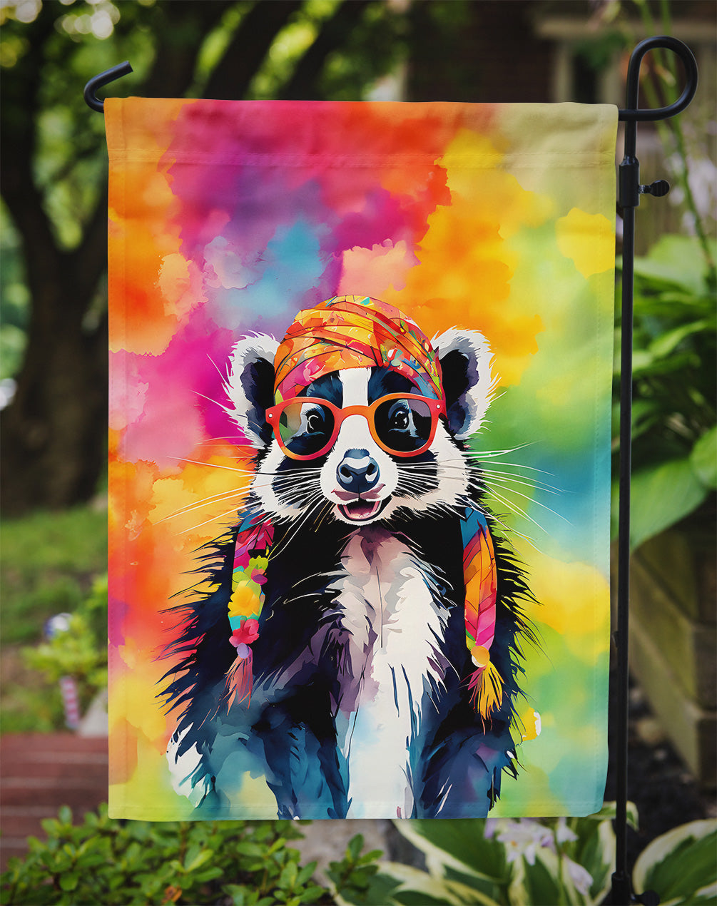 Hippie Animal Skunk Garden Flag