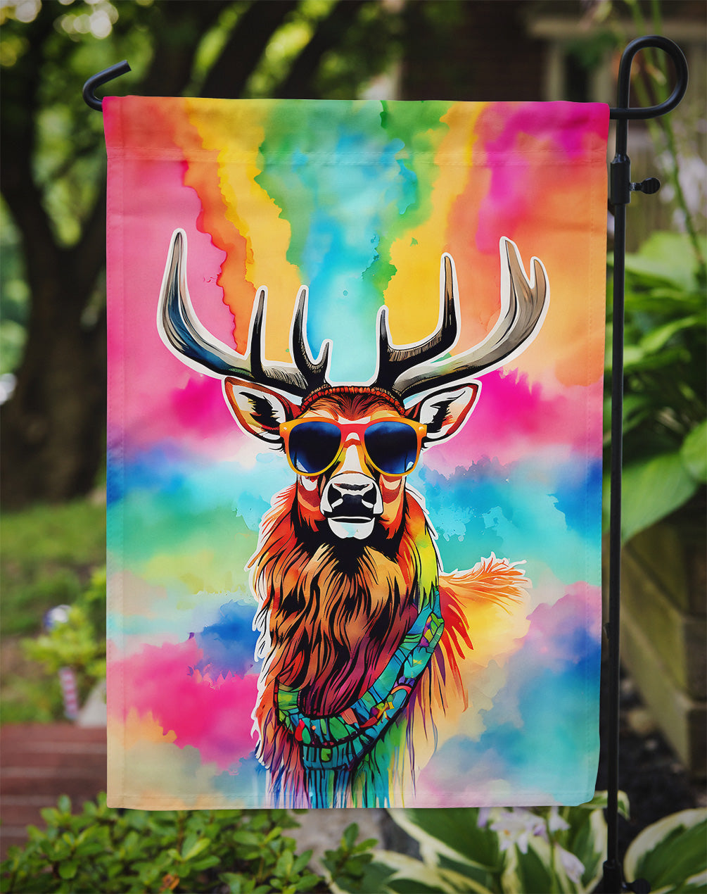 Hippie Animal Stag Deer Garden Flag