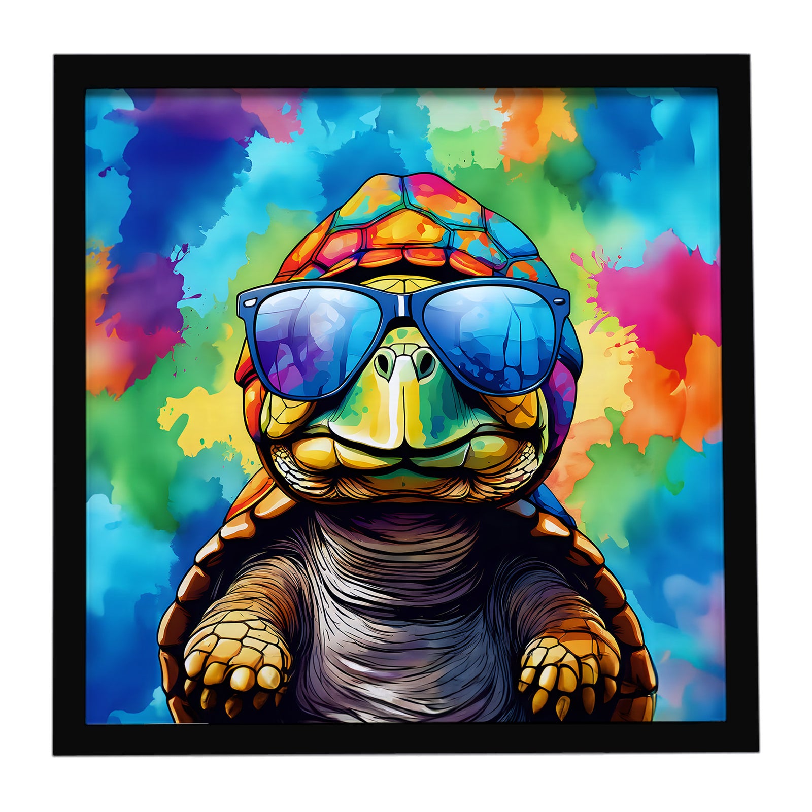Caroline's Treasures Hippie Animal Tortoise Turtle Framed Metal Print