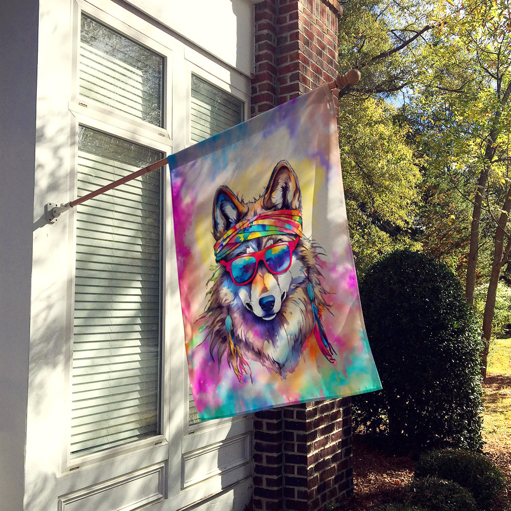 Hippie Animal Wolf House Flag