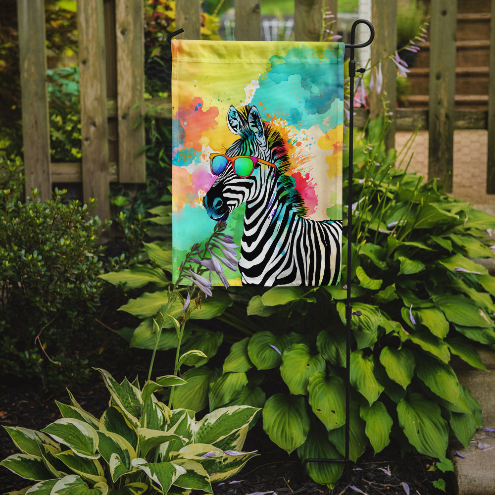 Caroline's Treasures Zebra Garden Flag - Hippie Aniimals - Animal-Themed Yard Decor
