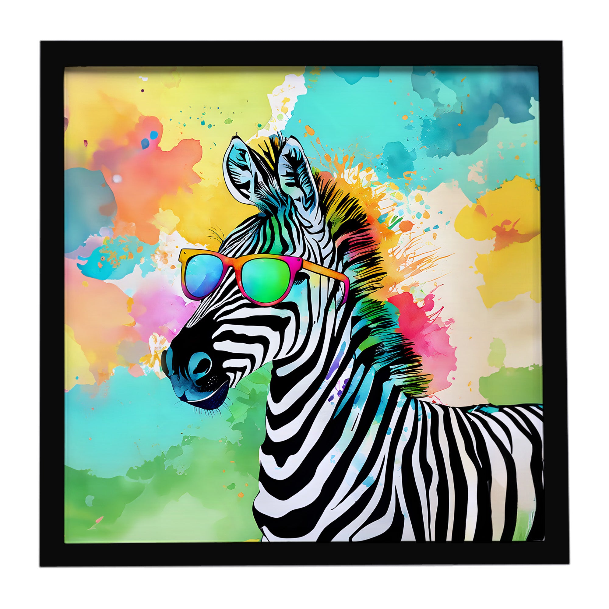 Caroline's Treasures Hippie Animal Zebra Framed Metal Print