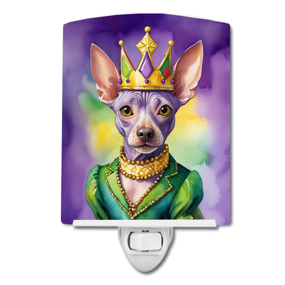 Buy this American Hairless Terrier King of Mardi Gras Ceramic Night Light