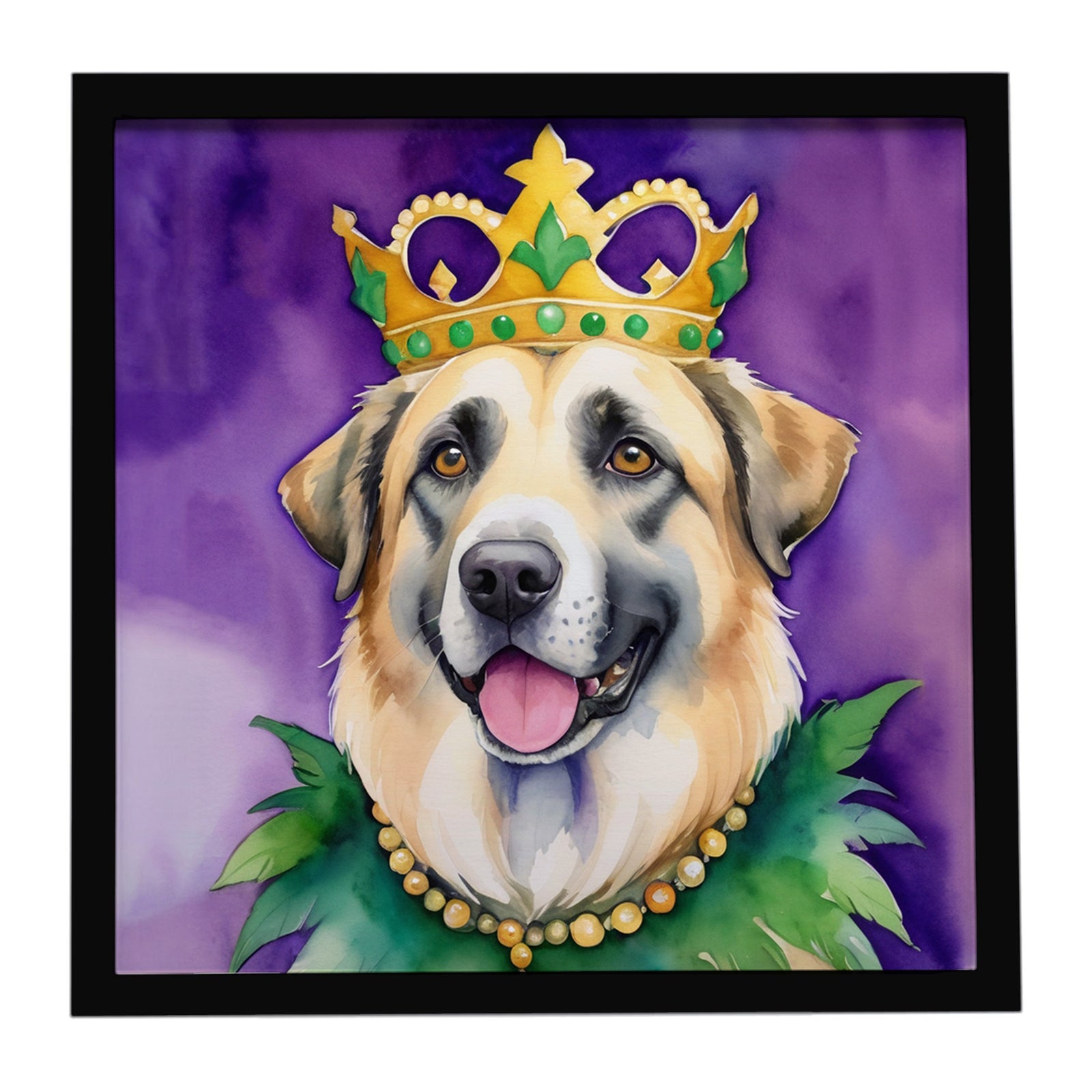 Caroline's Treasures Anatolian Shepherd Dog King of Mardi Gras Framed Metal Print