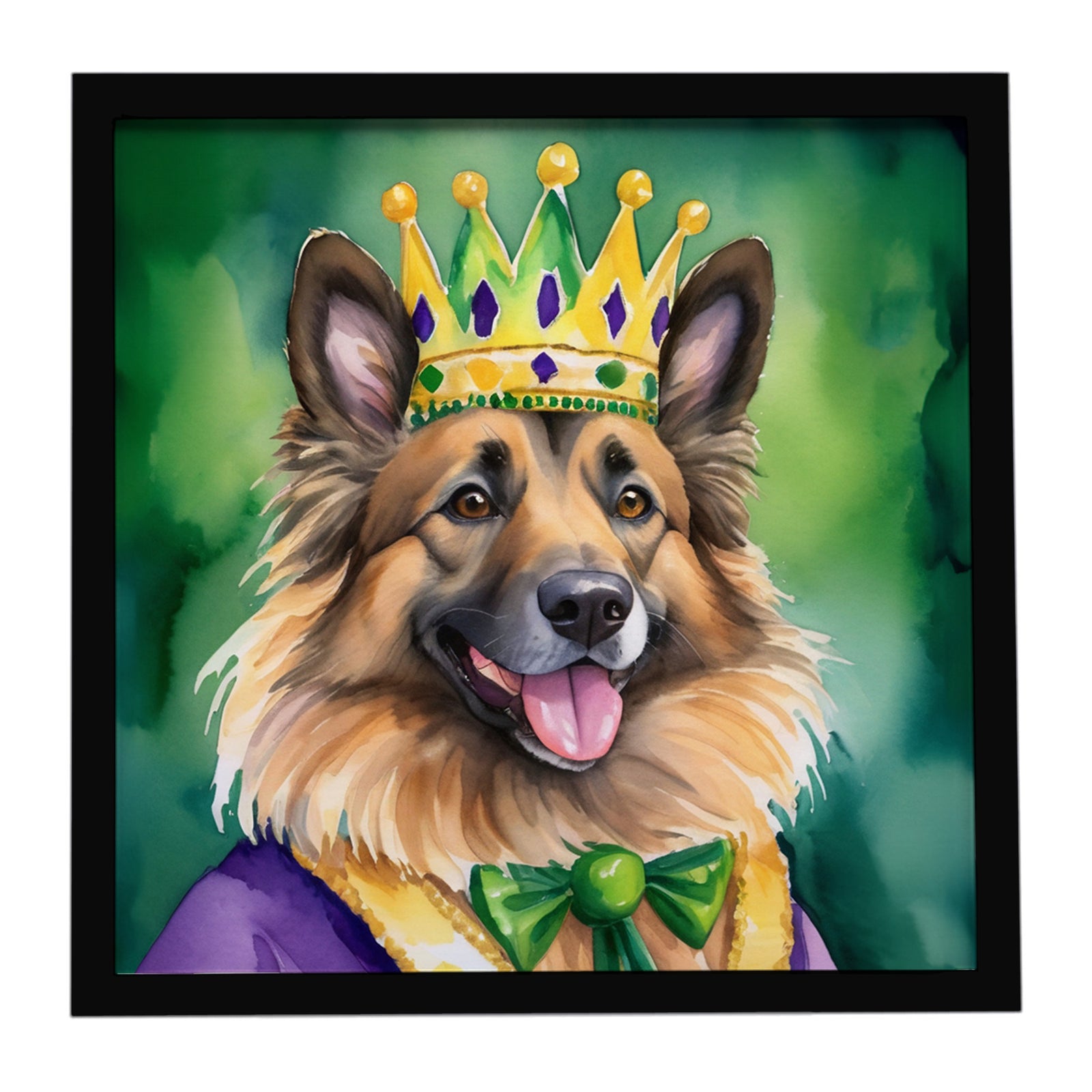 Caroline's Treasures Belgian Tervuren King of Mardi Gras Framed Metal Print