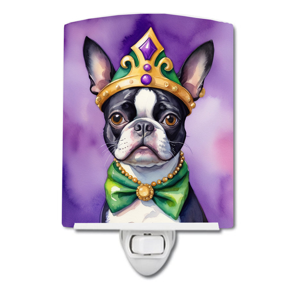 Buy this Boston Terrier King of Mardi Gras Ceramic Night Light