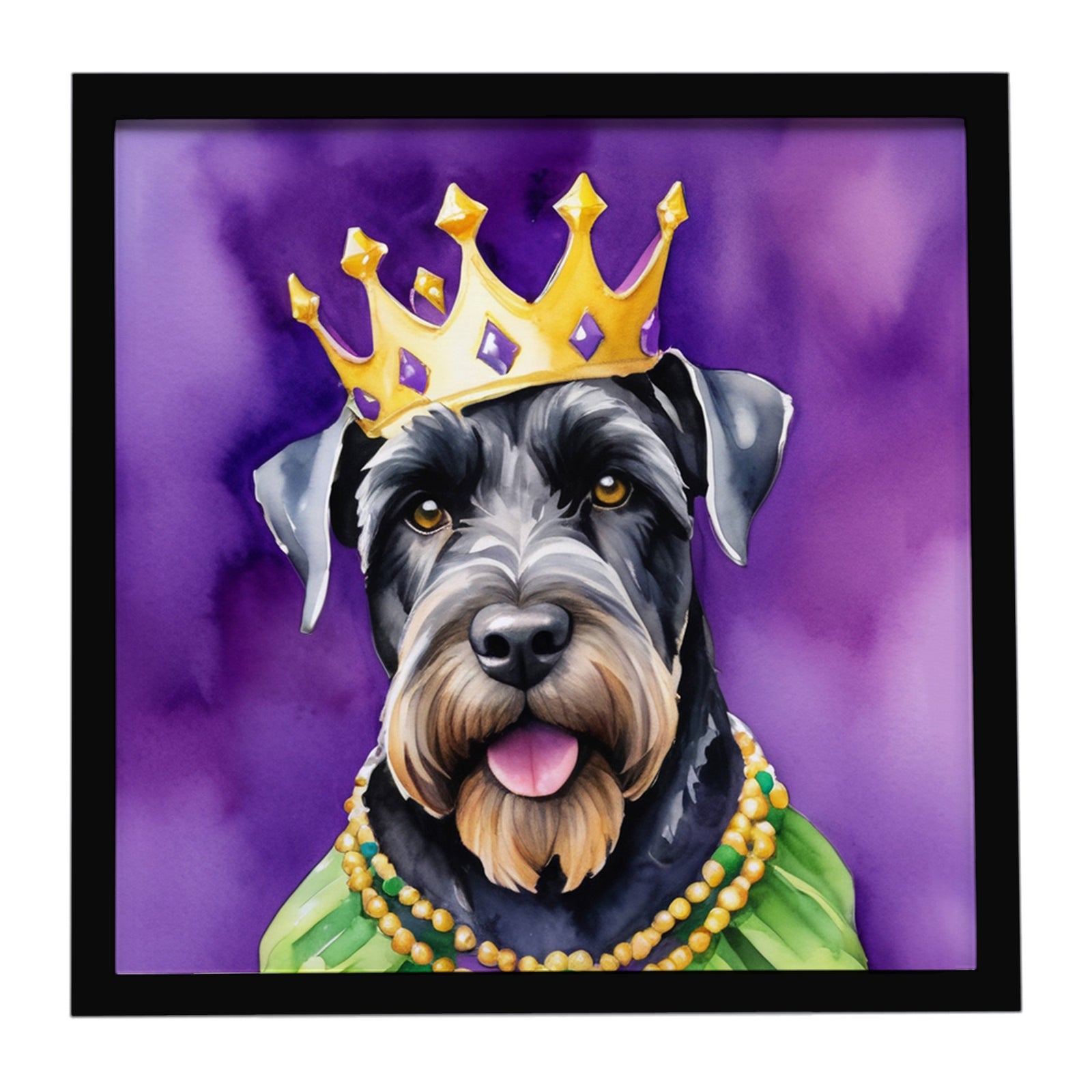 Caroline's Treasures Giant Schnauzer King of Mardi Gras Framed Metal Print