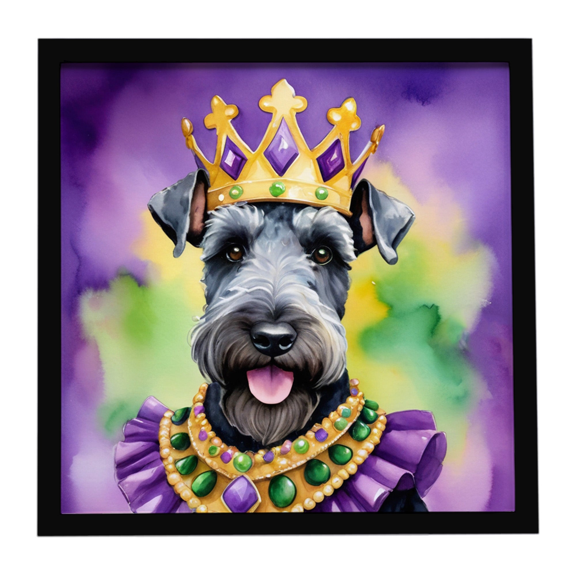 Caroline's Treasures Kerry Blue Terrier King of Mardi Gras Framed Metal Print