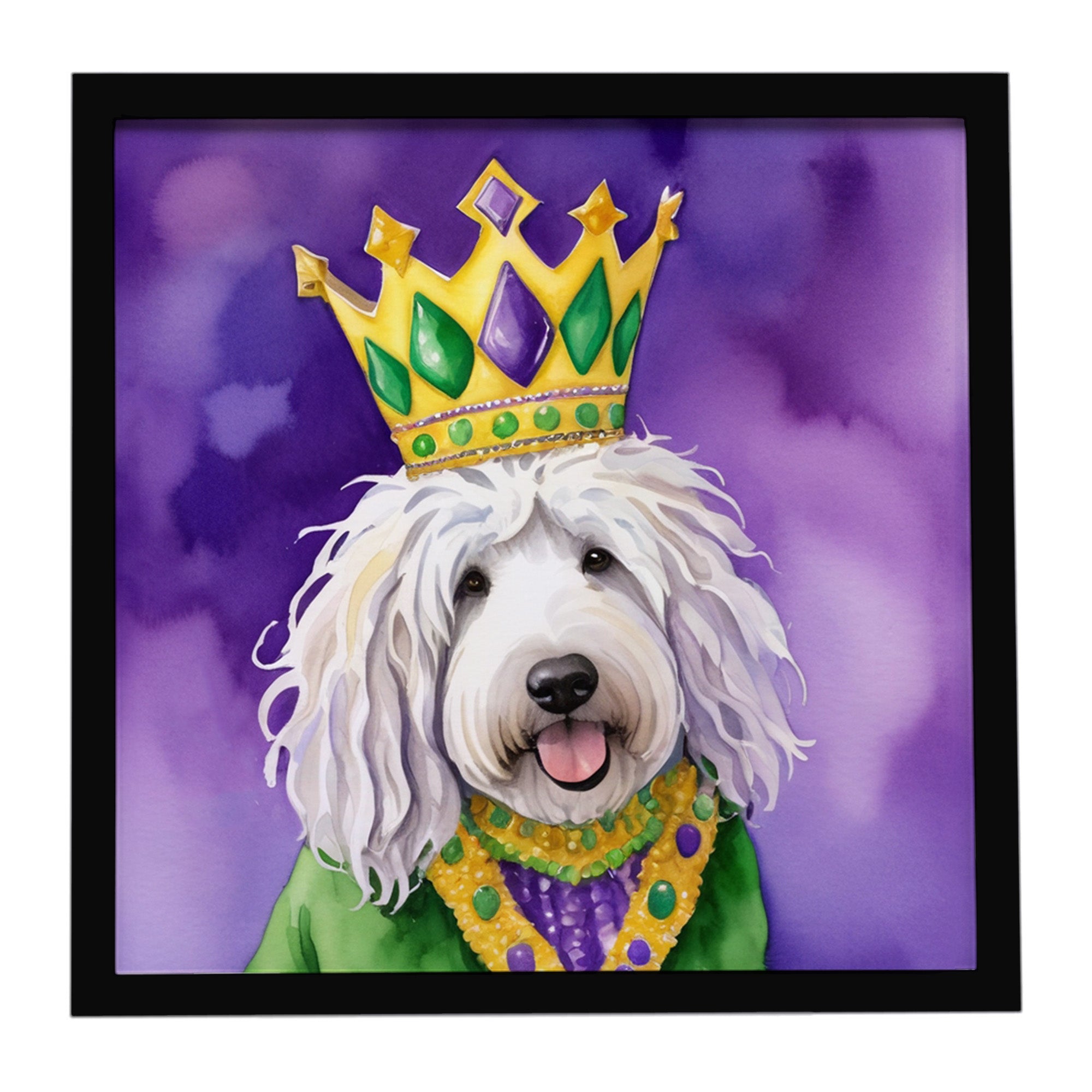 Caroline's Treasures Komondor King of Mardi Gras Framed Metal Print