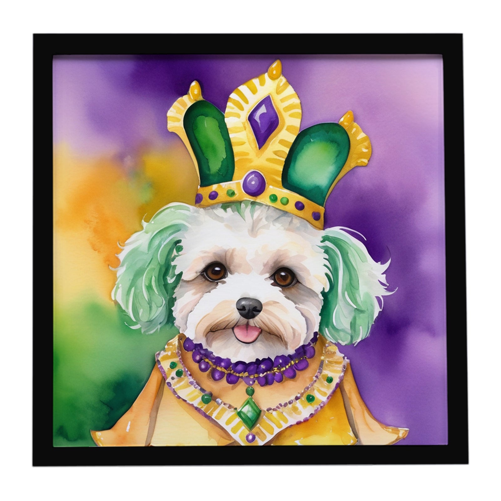 Caroline's Treasures Maltipoo King of Mardi Gras Framed Metal Print