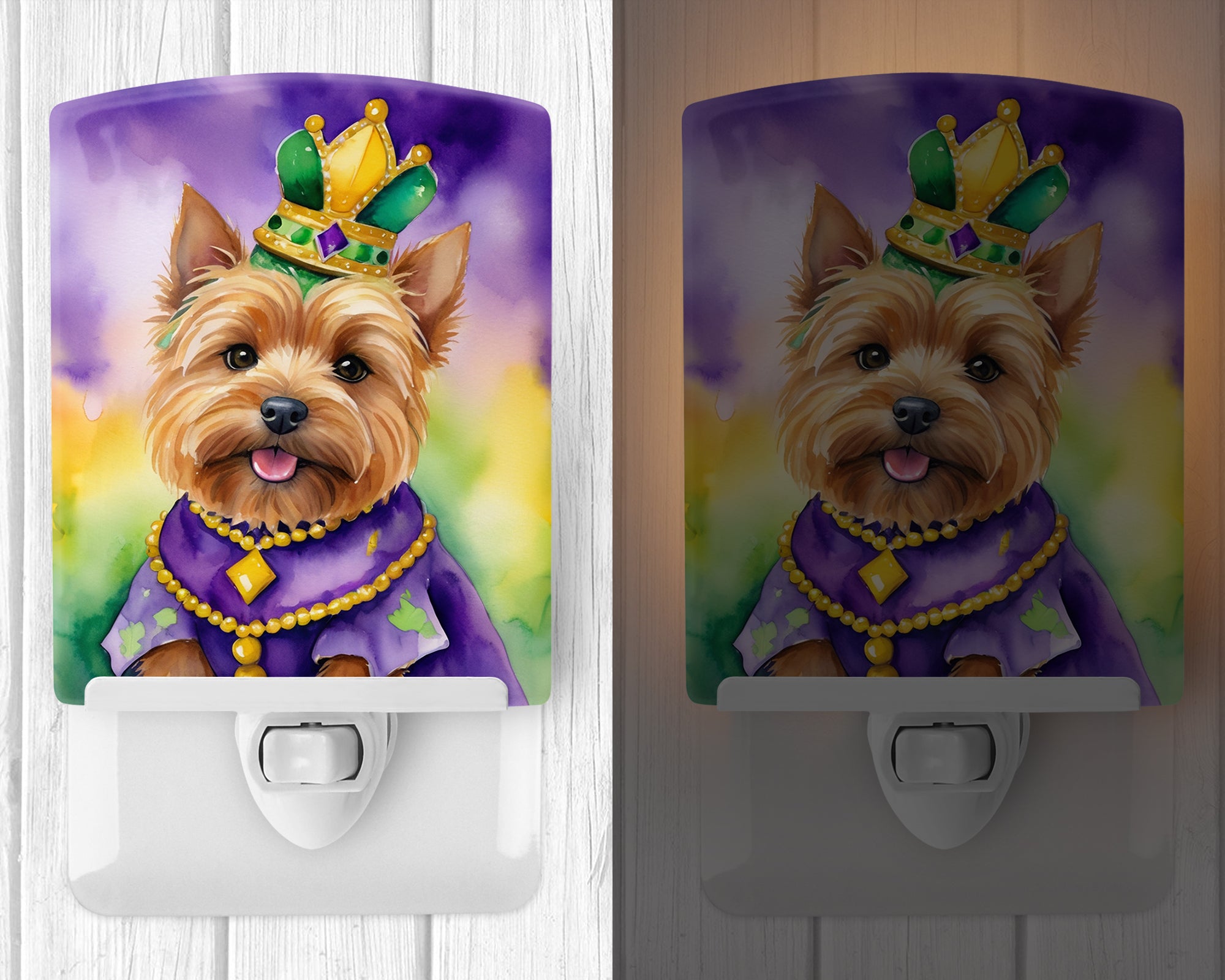 Buy this Norwich Terrier King of Mardi Gras Ceramic Night Light