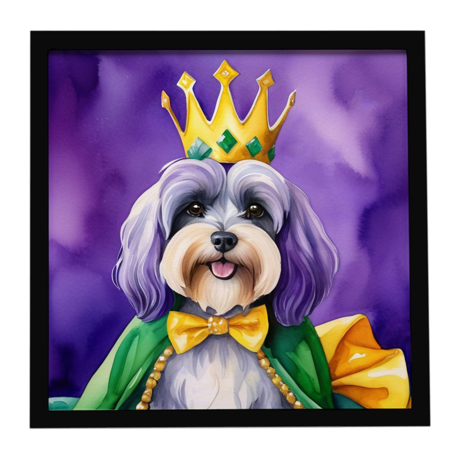 Caroline's Treasures Tibetan Terrier King of Mardi Gras Framed Metal Print