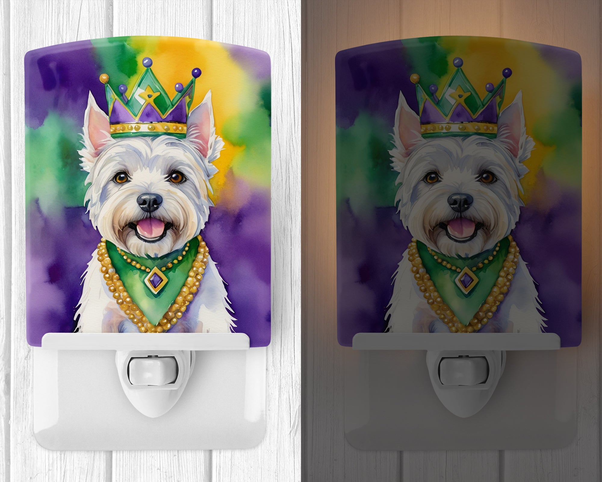 Buy this Westie King of Mardi Gras Ceramic Night Light