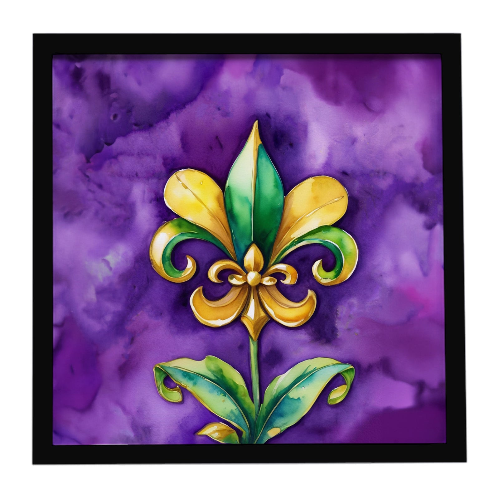 Caroline's Treasures Fleur de lis Mardi Gras Framed Metal Print