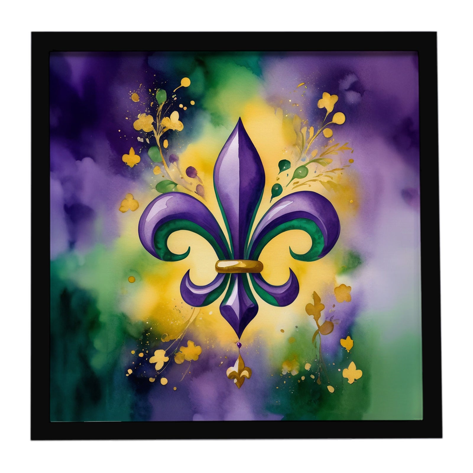 Caroline's Treasures Fleur de lis Mardi Gras Framed Metal Print