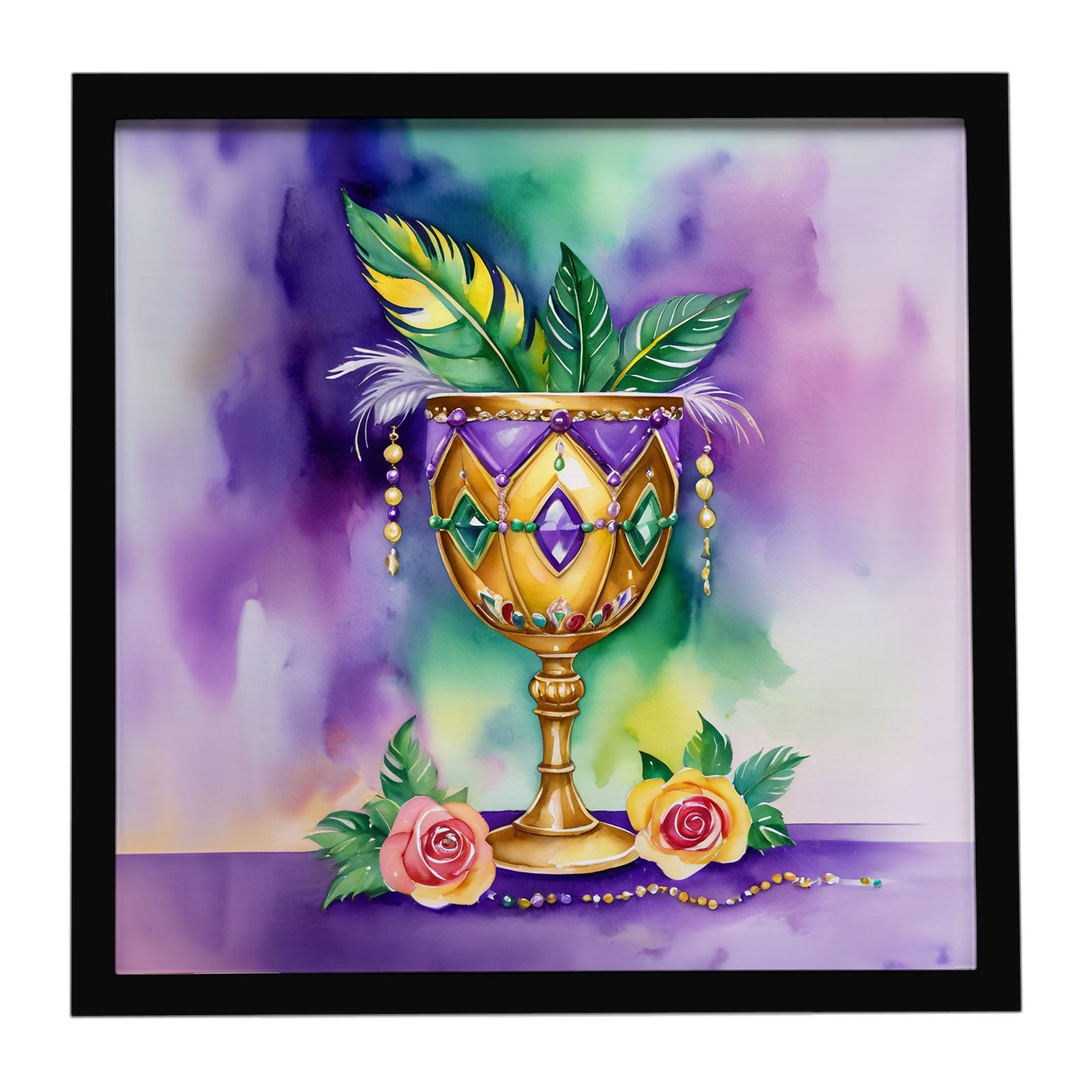Caroline's Treasures Goblet Mardi Gras Framed Metal Print