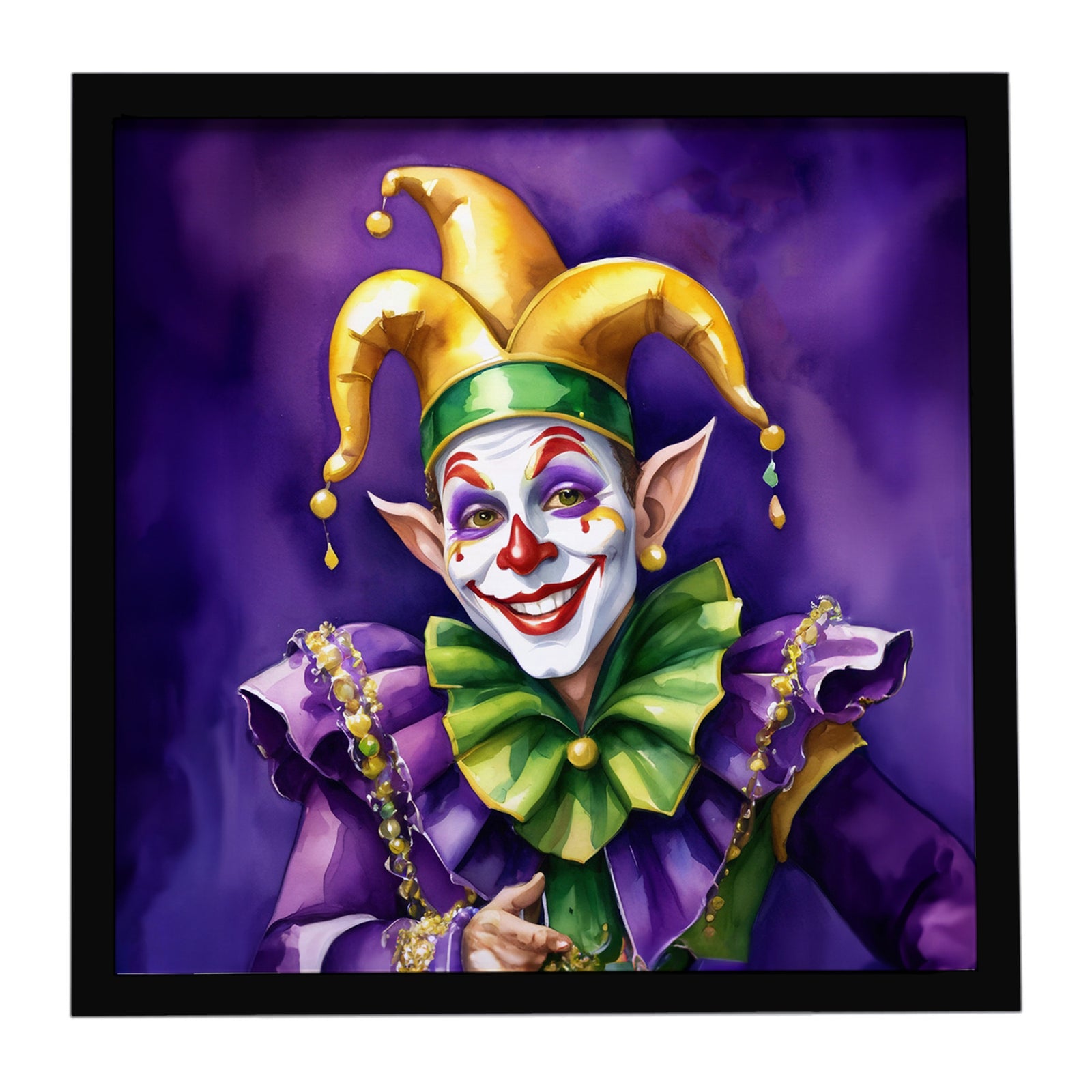 Caroline's Treasures Jester Mardi Gras Framed Metal Print