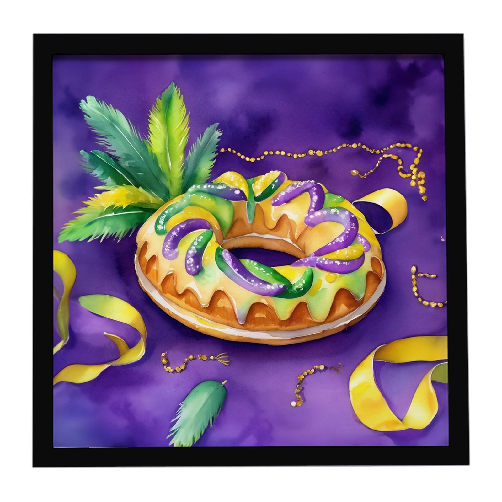 Caroline's Treasures King Cake Mardi Gras Framed Metal Print
