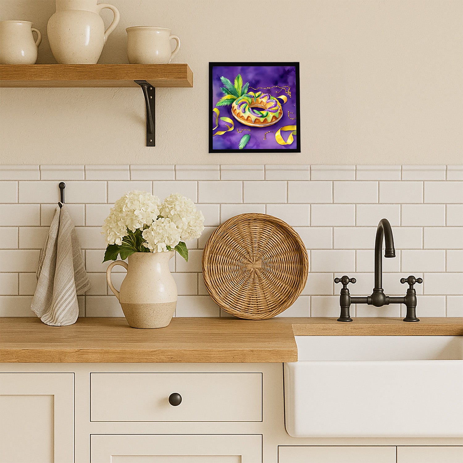 Caroline's Treasures King Cake Mardi Gras Framed Metal Print