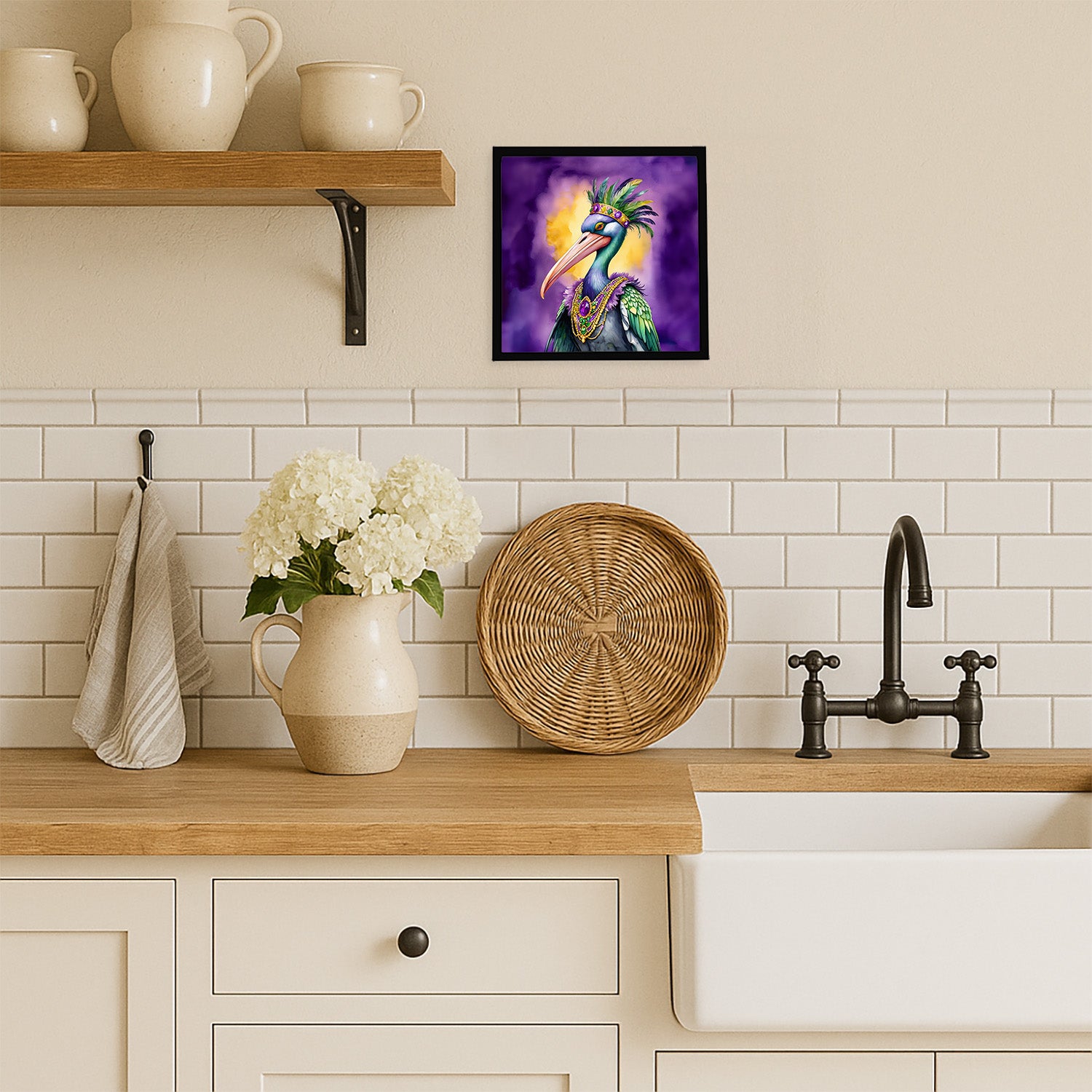 Caroline's Treasures Pelican Mardi Gras Framed Metal Print