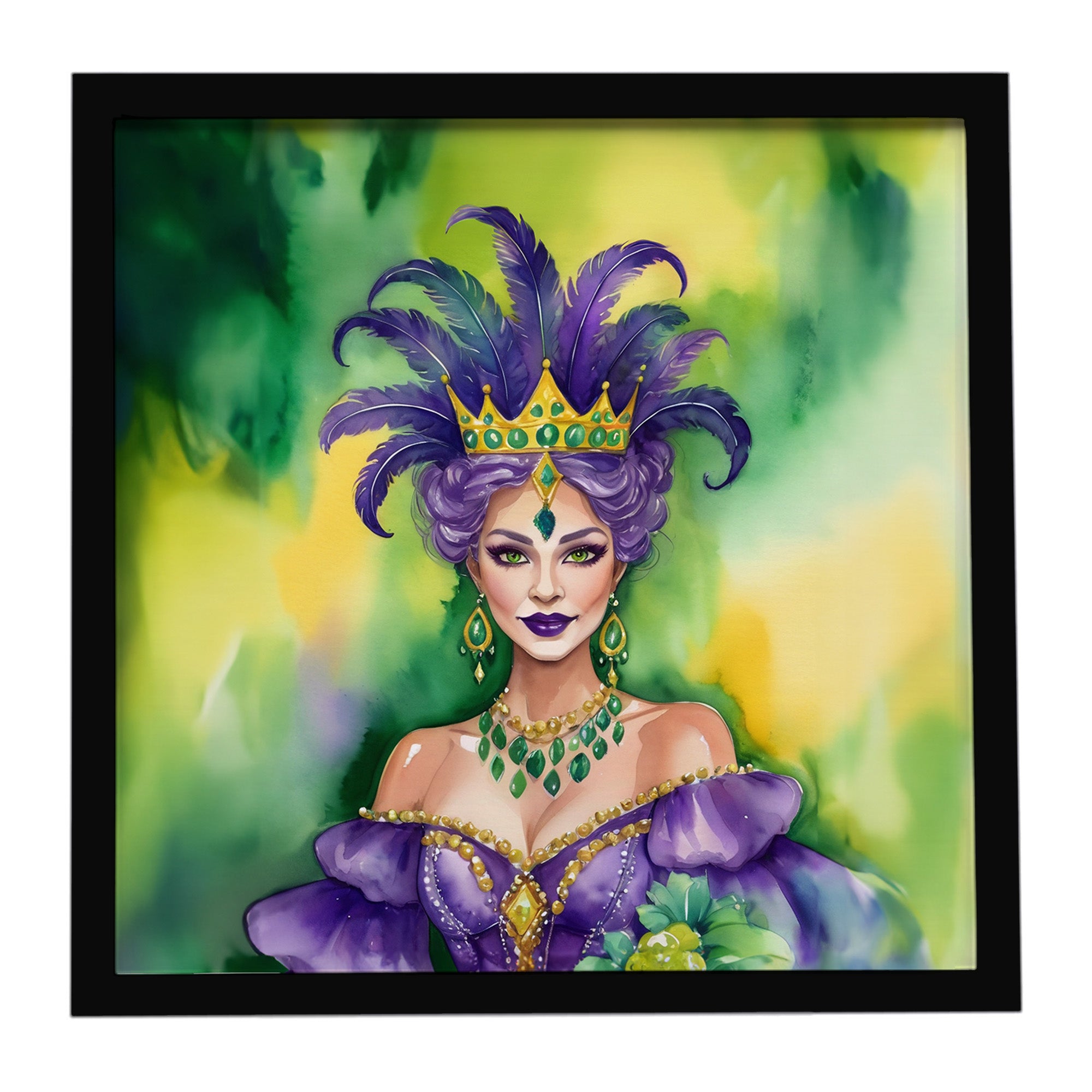 Caroline's Treasures Queen of Mardi Gras Framed Metal Print