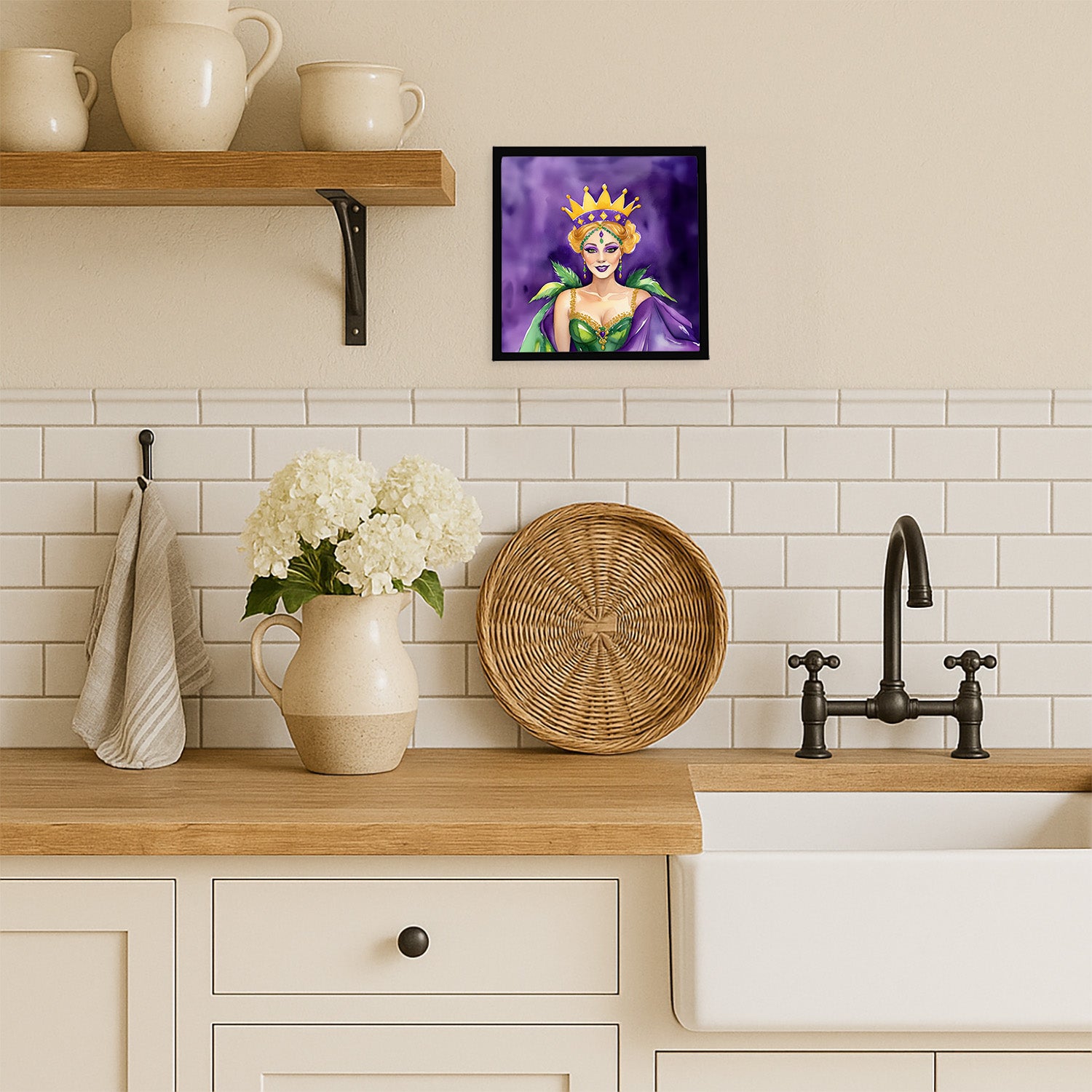 Caroline's Treasures Queen of Mardi Gras Framed Metal Print