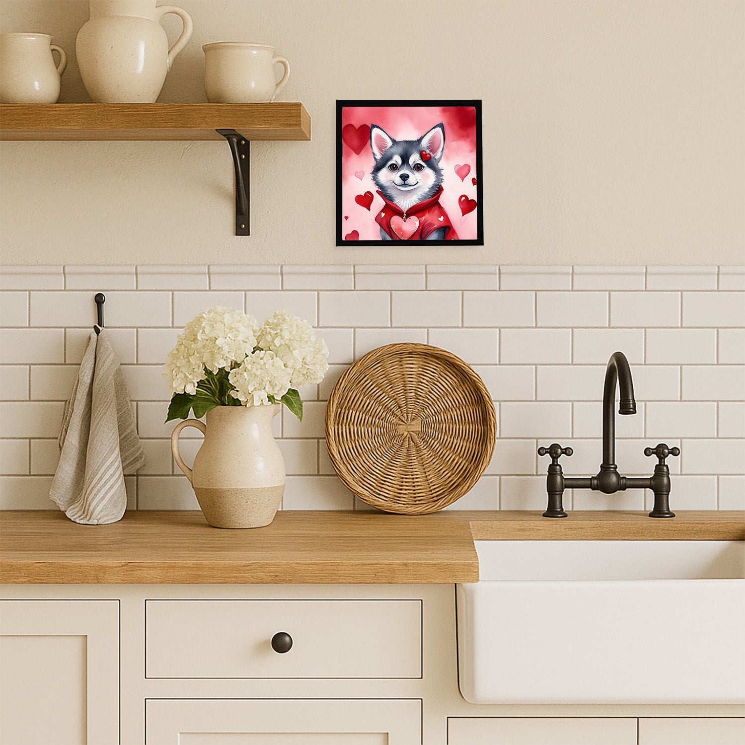 Caroline's Treasures Alaskan Klee Kai My Valentine Framed Metal Print