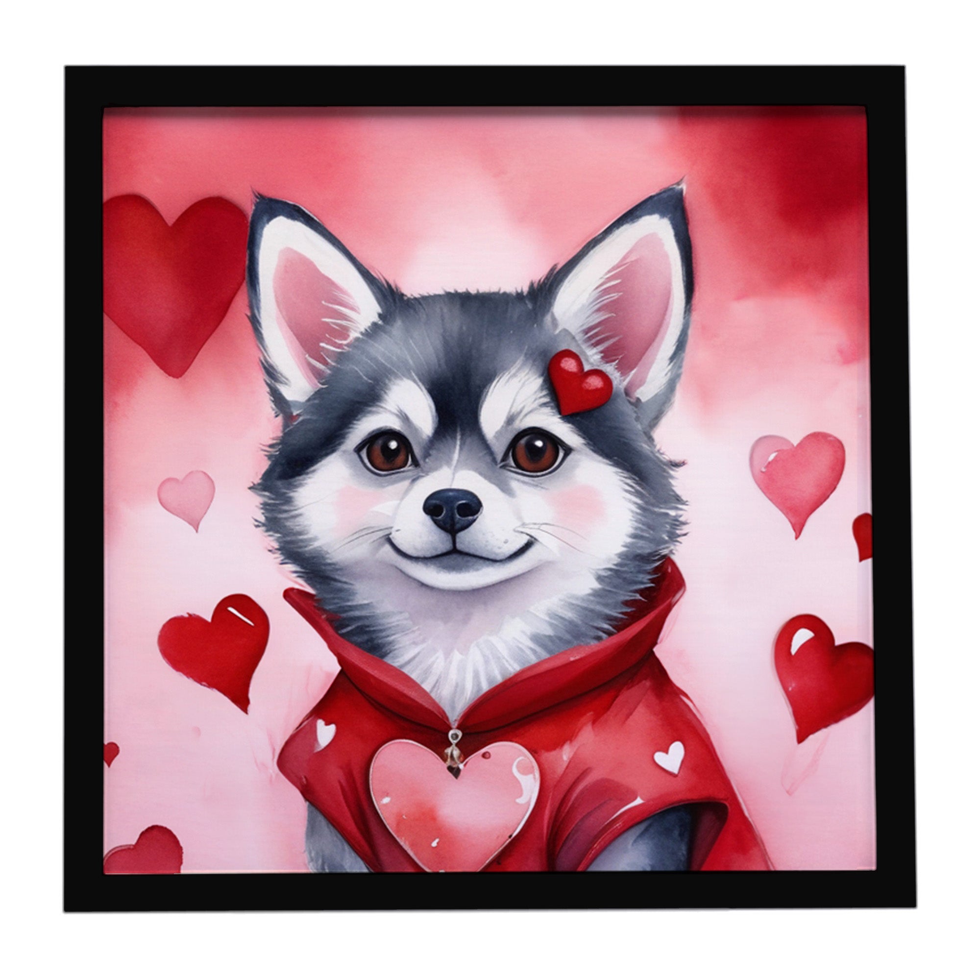 Caroline's Treasures Alaskan Klee Kai My Valentine Framed Metal Print