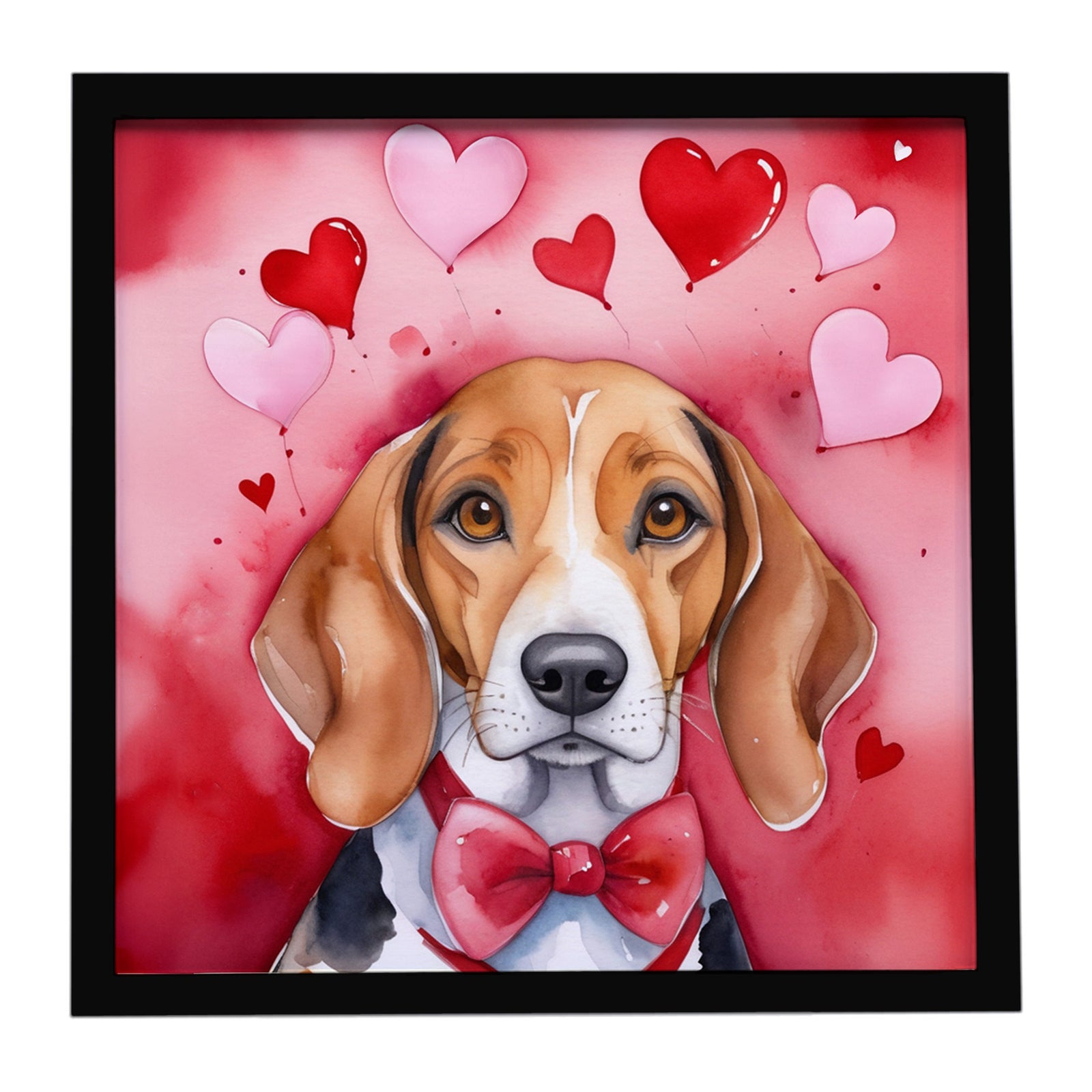 Caroline's Treasures American Foxhound My Valentine Framed Metal Print