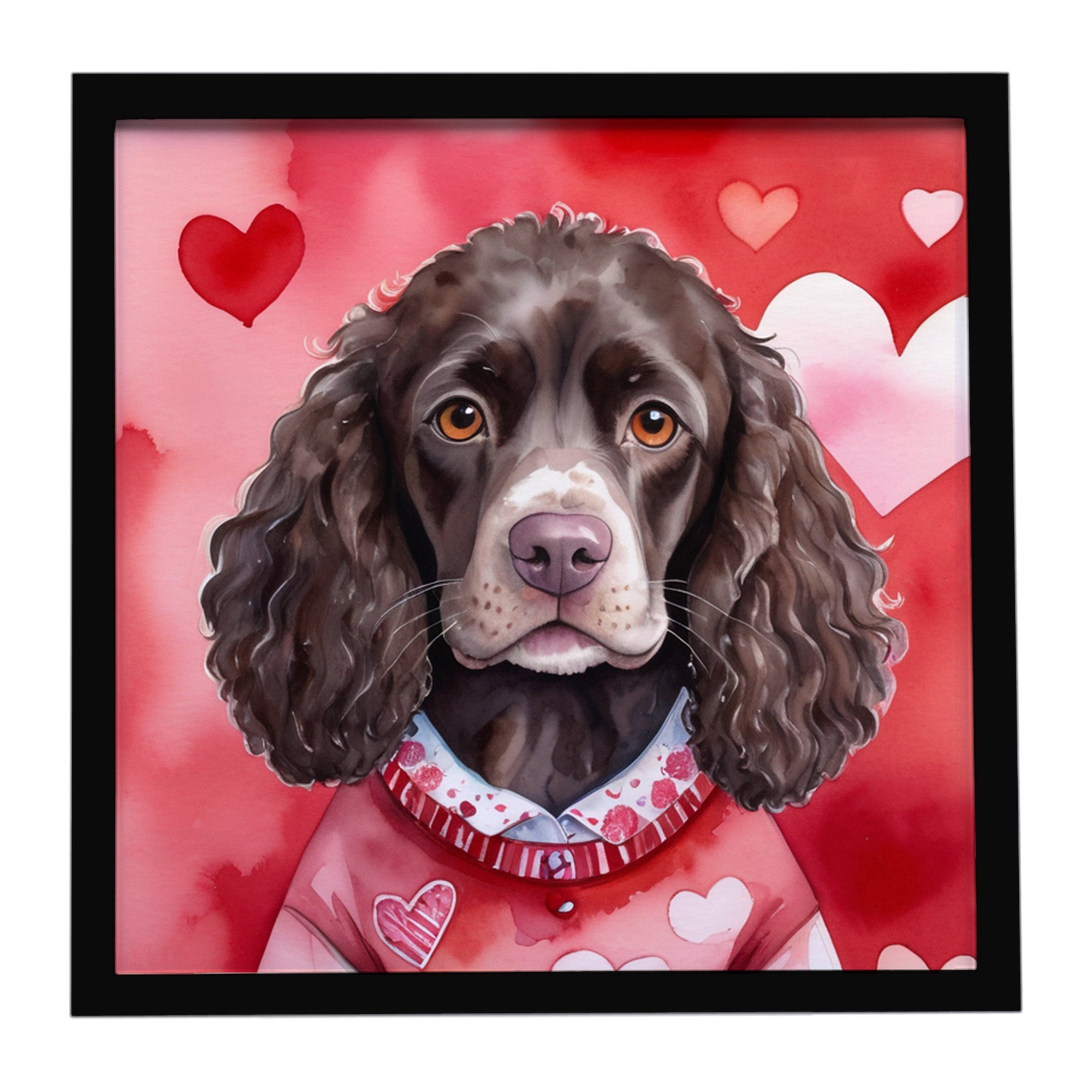 Caroline's Treasures American Water Spaniel My Valentine Framed Metal Print