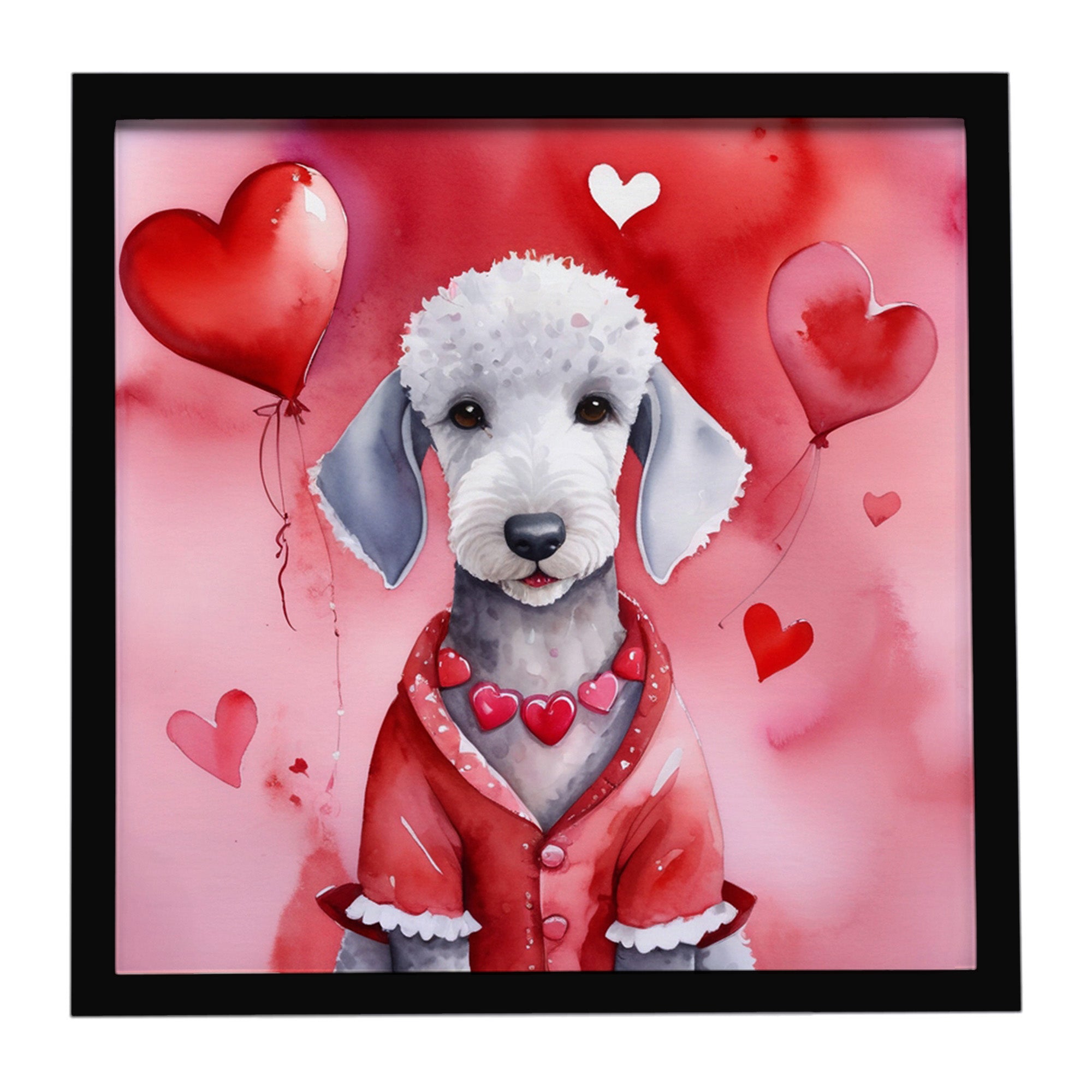 Caroline's Treasures Bedlington Terrier My Valentine Framed Metal Print