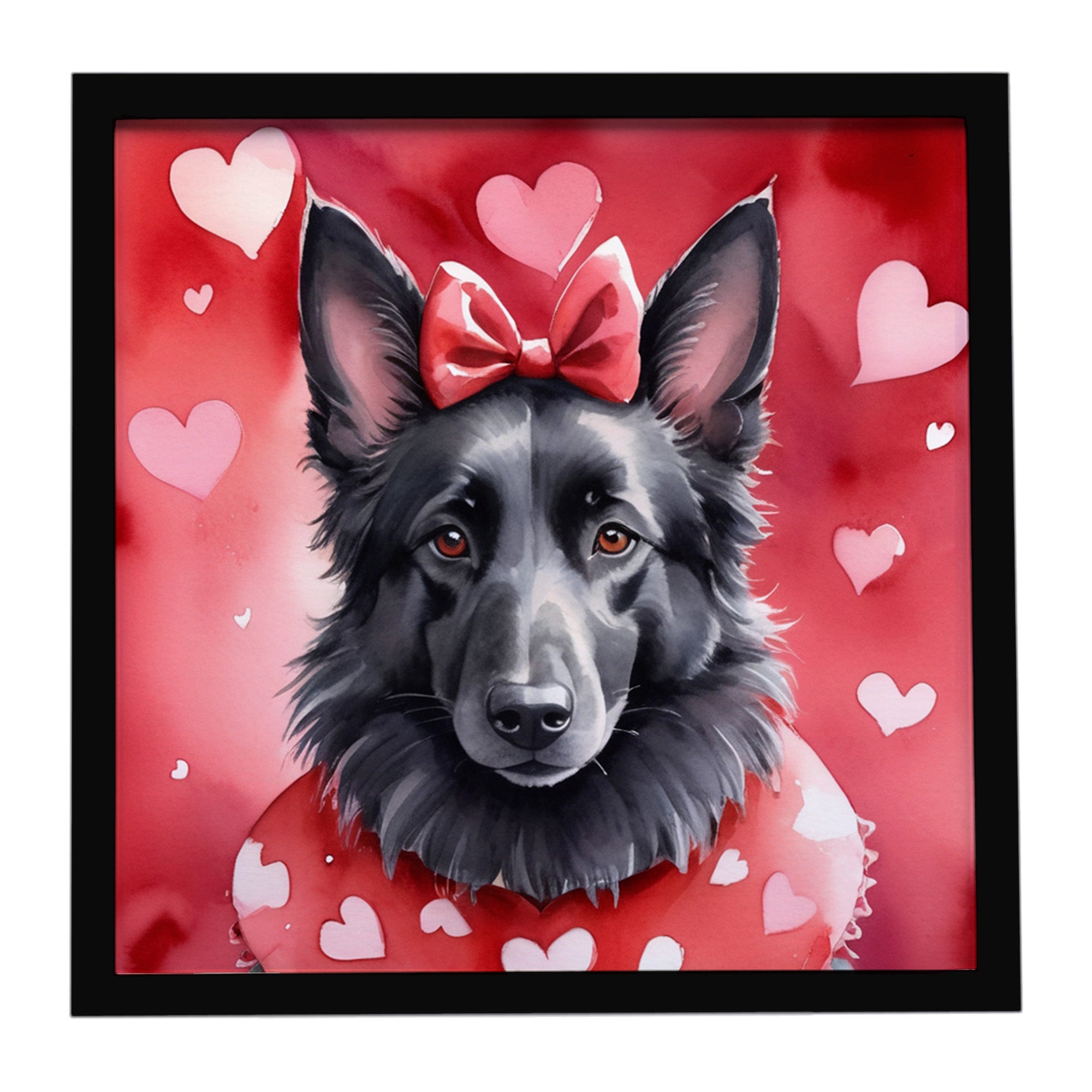 Caroline's Treasures Belgian Sheepdog My Valentine Framed Metal Print