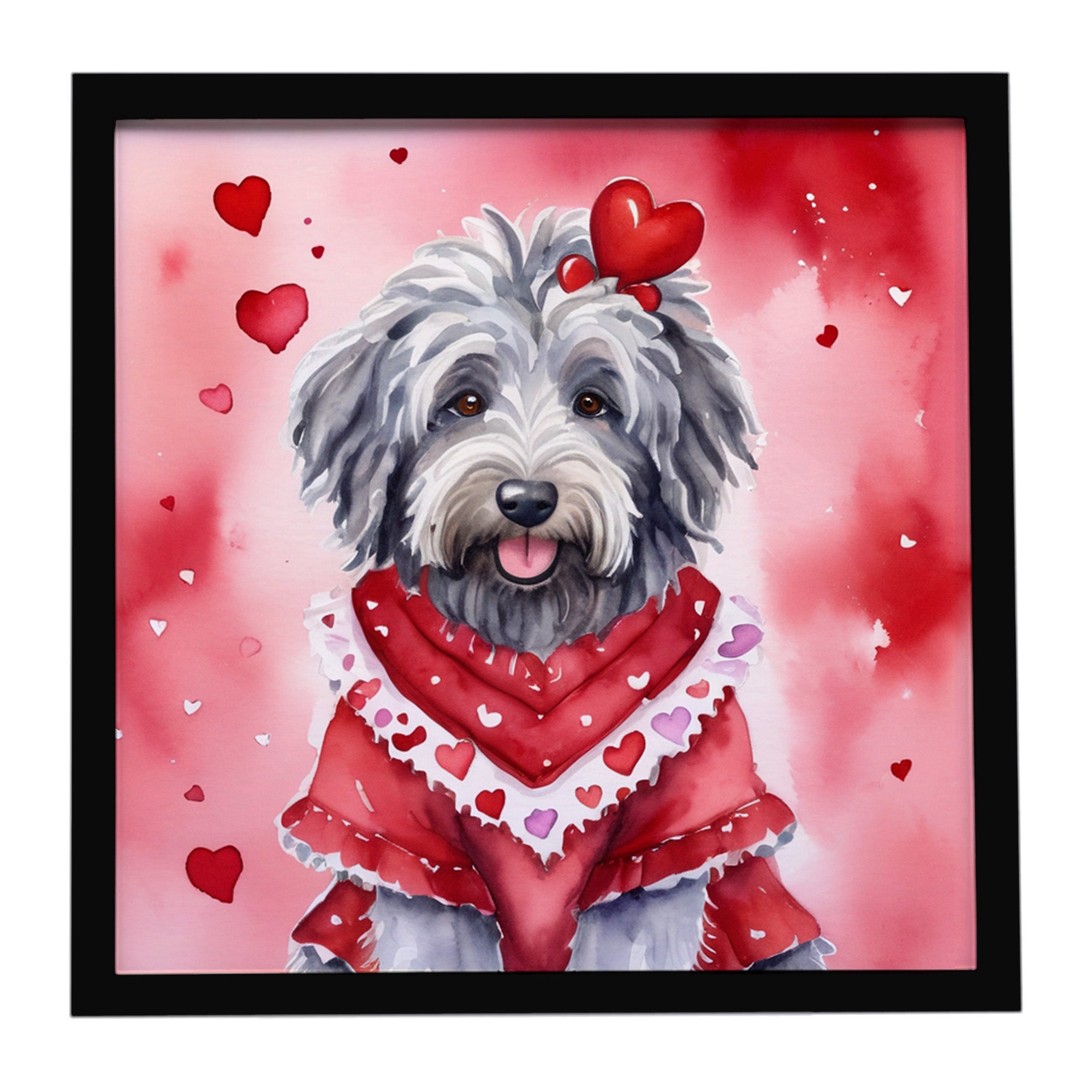 Caroline's Treasures Bergamasco Sheepdog My Valentine Framed Metal Print