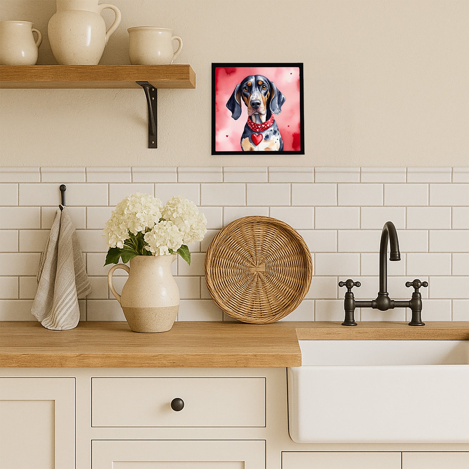 Caroline's Treasures Bluetick Coonhound My Valentine Framed Metal Print