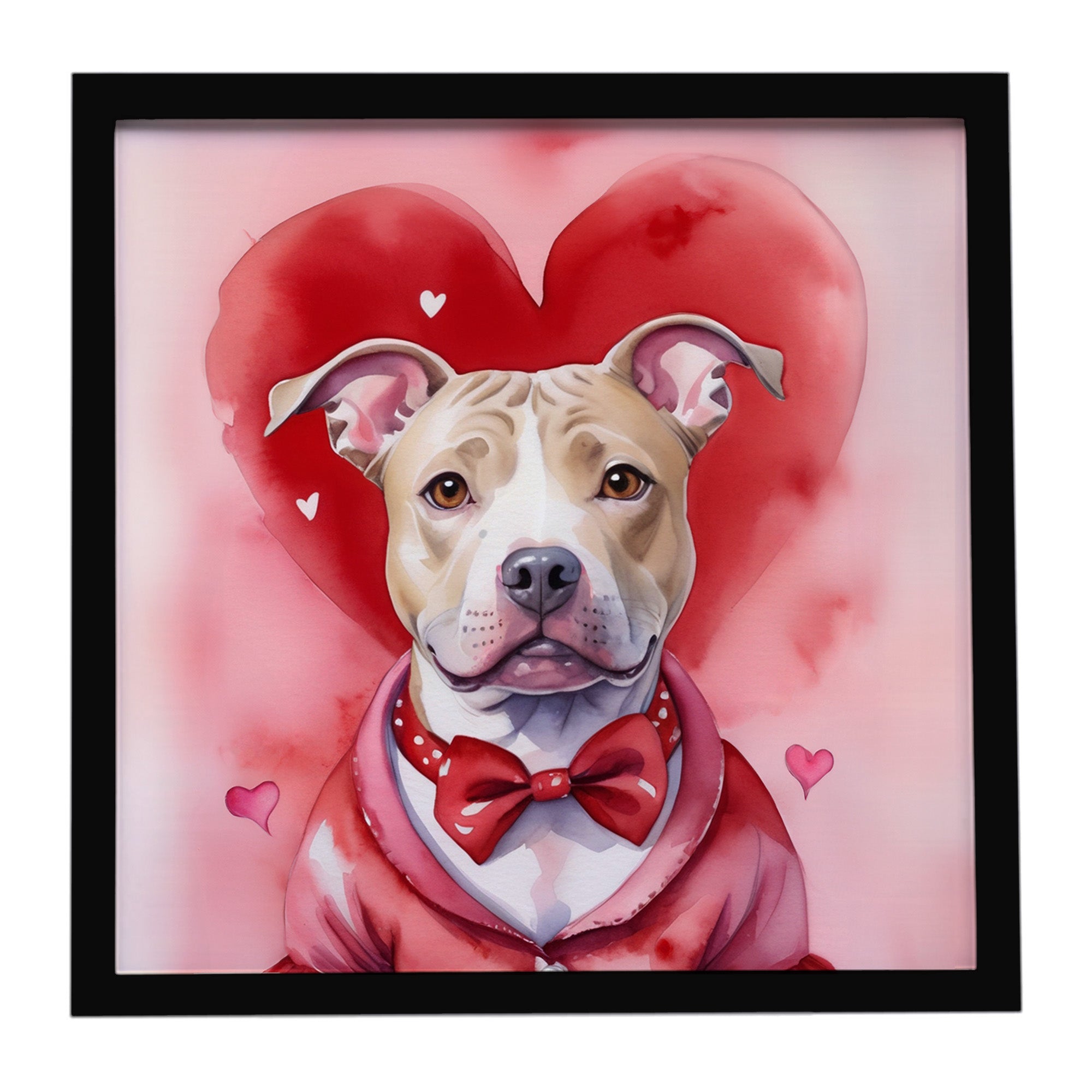 Caroline's Treasures Pit Bull Terrier My Valentine Framed Metal Print