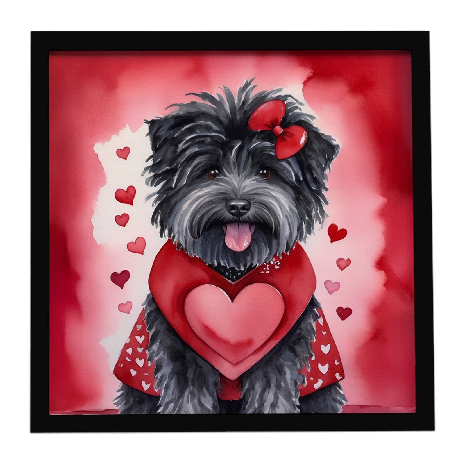 Caroline's Treasures Puli My Valentine Framed Metal Print