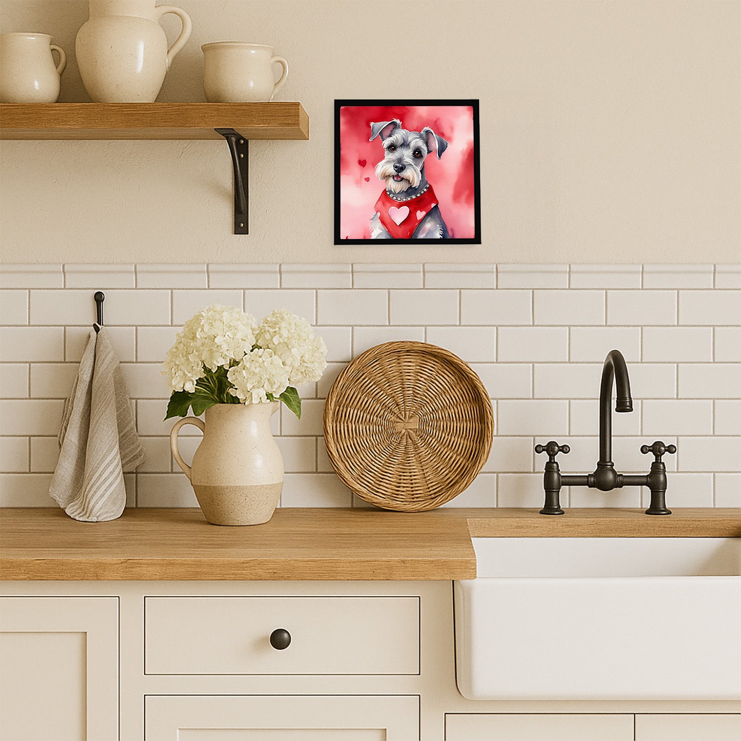 Caroline's Treasures Schnauzer My Valentine Framed Metal Print