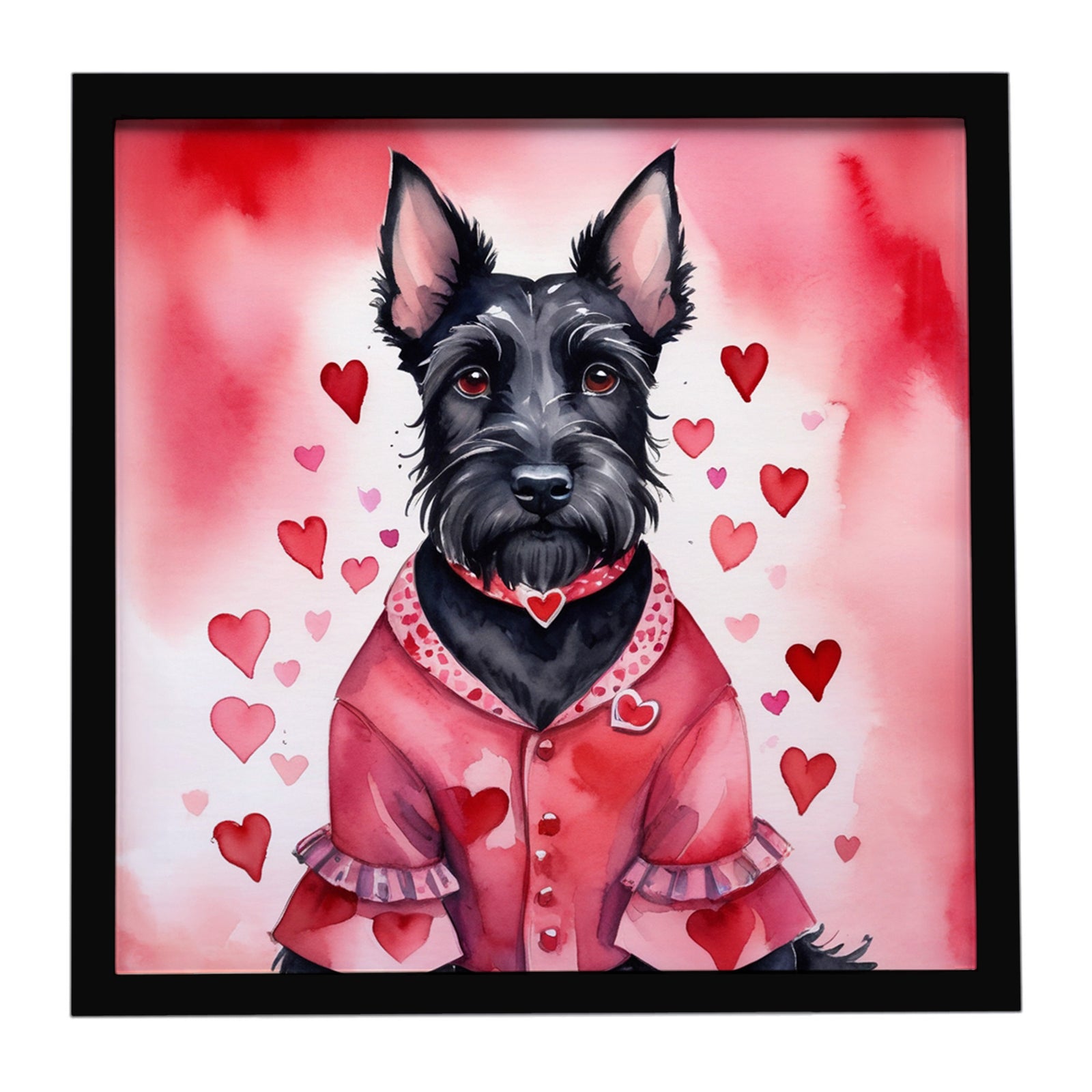 Caroline's Treasures Scottish Terrier My Valentine Framed Metal Print