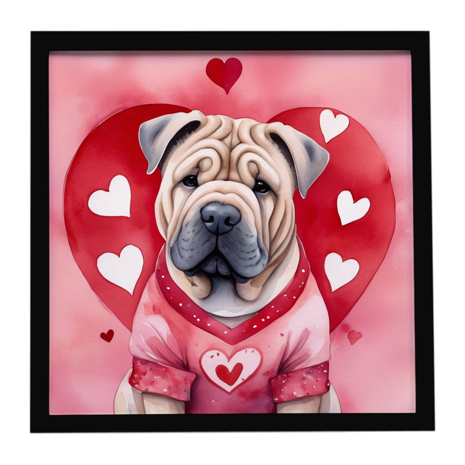Caroline's Treasures Shar Pei My Valentine Framed Metal Print