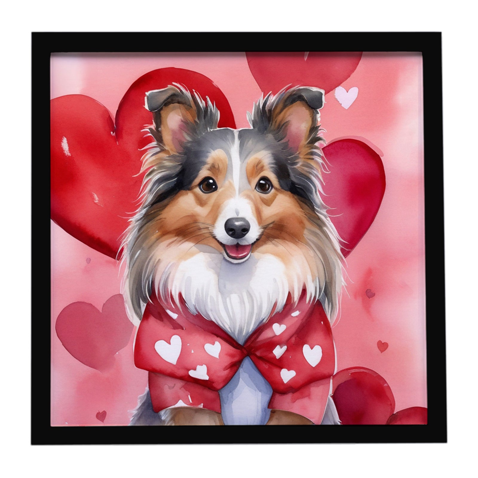 Caroline's Treasures Sheltie My Valentine Framed Metal Print