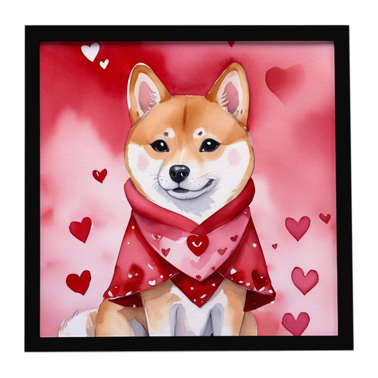 Caroline's Treasures Shiba Inu My Valentine Framed Metal Print