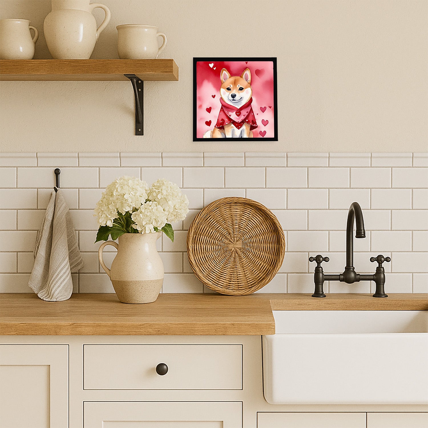 Caroline's Treasures Shiba Inu My Valentine Framed Metal Print