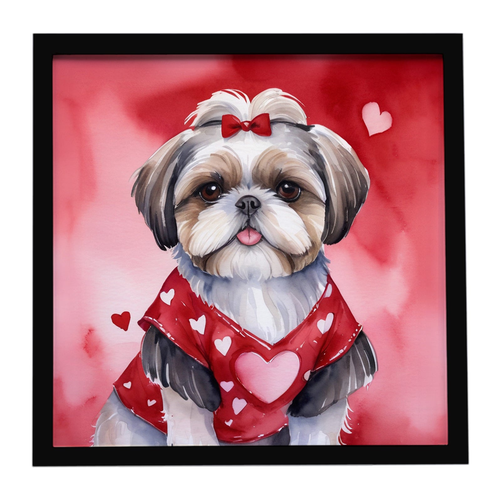 Caroline's Treasures Shih Tzu My Valentine Framed Metal Print