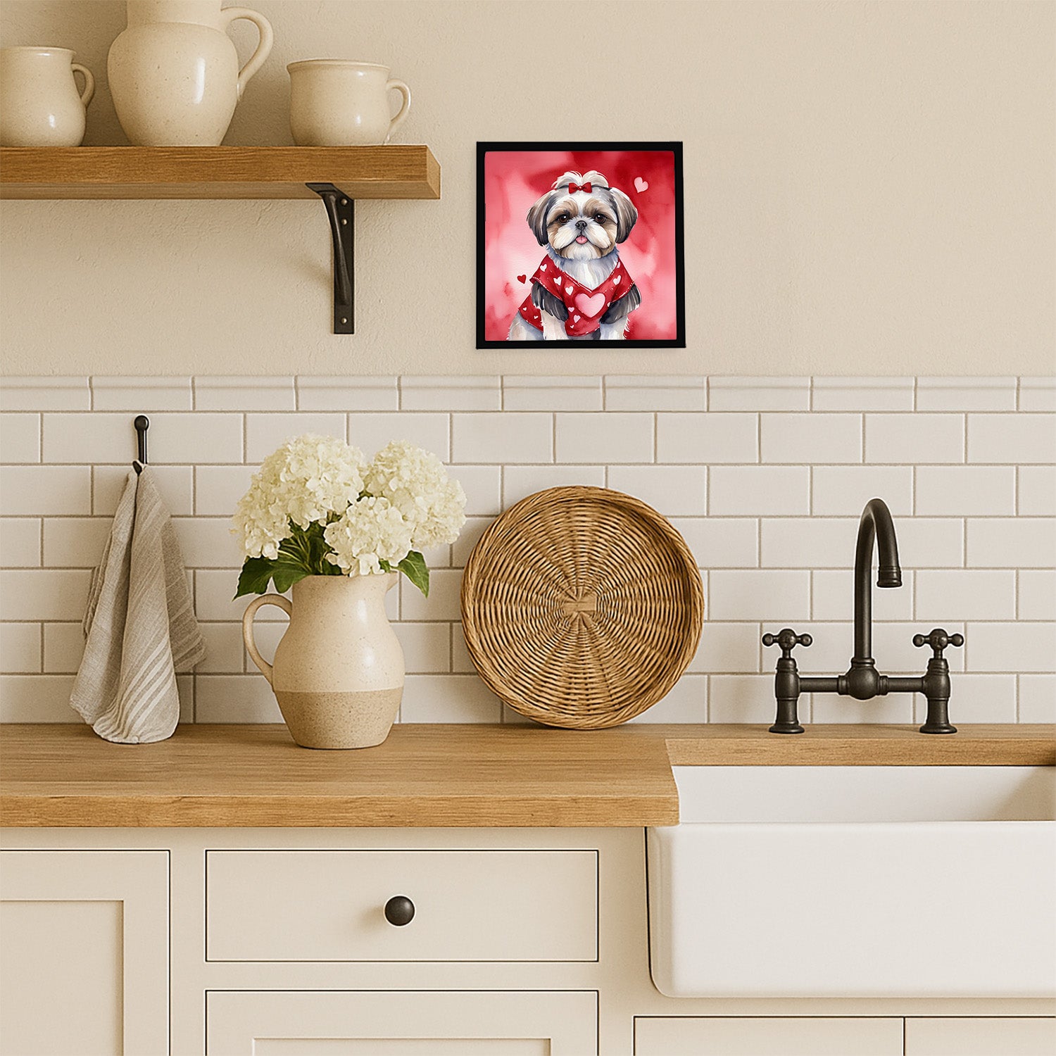 Caroline's Treasures Shih Tzu My Valentine Framed Metal Print